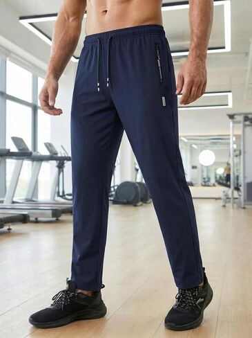 Men's Lightweight Hiking Pants, Stretch 2 Zipper Pockets, Elastic Drawstring Waistband for Outdoor in Saudi Arabia