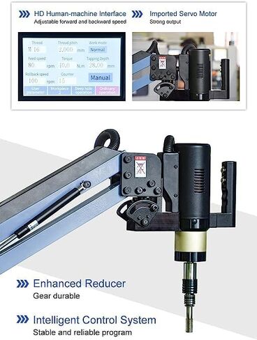 US Stock M6-M30 Electric Tapping Machine 0-200rpm/min Electric Tapper Machine Tapping Arm 12Pcs ANSI standard Collets Universal Type Flexible Arm Nut-tapping Machine in Saudi Arabia