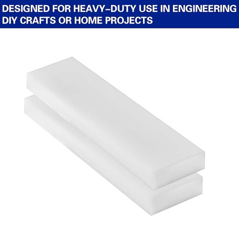 قطعتان من كتلة بلاستيكية HDPE مقاس 30.48 سم × 7.62 سم ​​× 2.54 سم، كتلة من البولي إيثيلين الأبيض، شريط صلب مستطيل من البلاستيك النايلون لمشروعات DIY نماذج أولية لتحسين أرضية المنزل in Kuwait