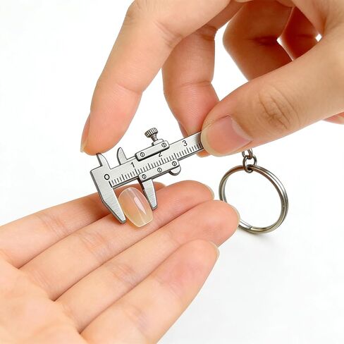 2 Pcs Portable Mini Vernier Calipers, Key Ring Accurate Compact Measuring Tool, Metal Movable Vernier Caliper Ruler Key Chain Keyring for Men Women, with 0.0-1.57inch Range in Saudi Arabia