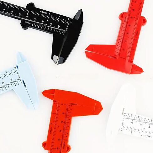 ARTIFUN 5 Pack Plastic Vernier Caliper – 5 Colors Lightweight Measuring Tool for Inside, Outside, Depth & Step Measurements – Portable Manual Caliper for DIY, Crafts, Jewelry & Household Use in Saudi Arabia