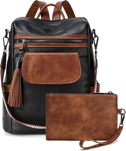 محفظة حقيبة الظهر الجلدية Opage للنساء مصممة أزياء السيدات أكياس الكتف على الظهر مع المعصم in Kuwait