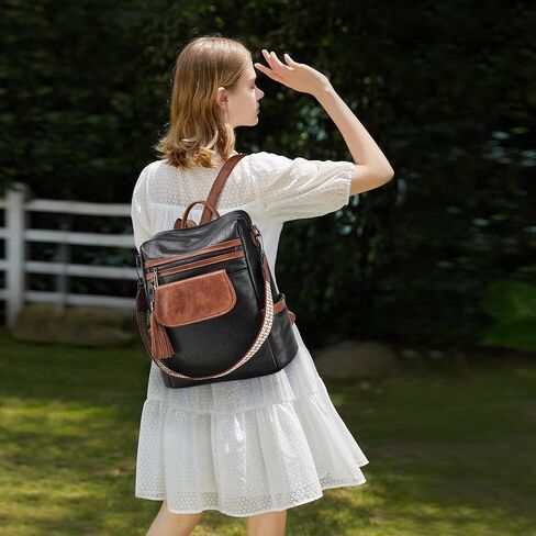 محفظة حقيبة الظهر الجلدية Opage للنساء مصممة أزياء السيدات أكياس الكتف على الظهر مع المعصم in Kuwait