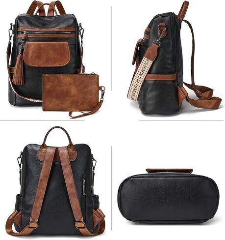 محفظة حقيبة الظهر الجلدية Opage للنساء مصممة أزياء السيدات أكياس الكتف على الظهر مع المعصم in Kuwait