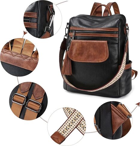 محفظة حقيبة الظهر الجلدية Opage للنساء مصممة أزياء السيدات أكياس الكتف على الظهر مع المعصم in Kuwait