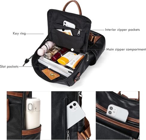 محفظة حقيبة الظهر الجلدية Opage للنساء مصممة أزياء السيدات أكياس الكتف على الظهر مع المعصم in Kuwait