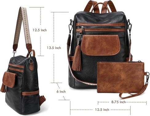 محفظة حقيبة الظهر الجلدية Opage للنساء مصممة أزياء السيدات أكياس الكتف على الظهر مع المعصم in Kuwait