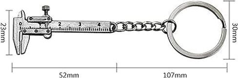 Silver Fashion Mini Vernier Caliper Keychain Zinc Alloy 3D Movable Precision Miniature Pocket Vernier Caliper Keyring, Car Keychain, Calipers, Vernier Calipers in Saudi Arabia