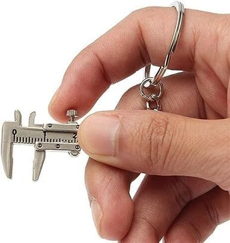 Silver Fashion Mini Vernier Caliper Keychain Zinc Alloy 3D Movable Precision Miniature Pocket Vernier Caliper Keyring, Car Keychain, Calipers, Vernier Calipers in Saudi Arabia