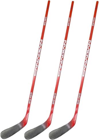 Canadian Big Red 3-Pack Hockey Sticks - Youth | 30 Flex, P92 Curve | Full ABS Off-Ice Blade, Wood Shaft | Youth, 3 Pack in Saudi Arabia