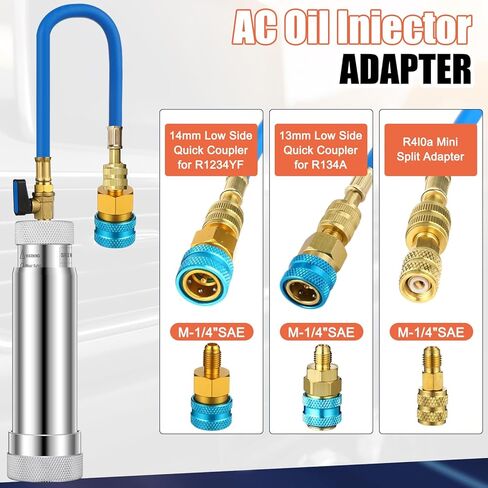 Ac Leak Detector Kit R1234yf R134a R410a Ac Dye Refrigerant Oil Sniffer UV Leak Detection Kit with Low Side Quick Coupler Mini Split Adapter Injector UV Light and Protective Glasses in Saudi Arabia