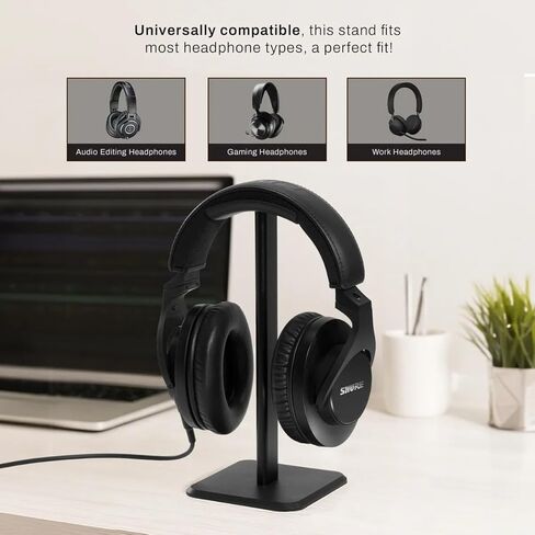 Audio-Technica ATH-M20x Closed-Back Over-Ear Professional Monitor Headphones, Black, Bundle with Desktop Stand in Saudi Arabia