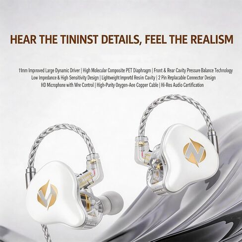 【 9D Stereo Sound&Detachable Cable - Boxed 】 3.5MM Professional Wired Gaming in Ear Headphones - High Fidelity Wired Headphones, Wired Microphone, Suitable for Musicians, Studio Recording, DJ Drummers in Saudi Arabia