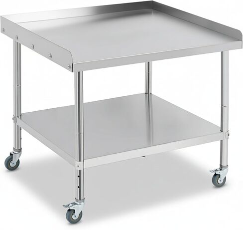 36-inch Heavy-Duty Stainless Steel Table on Wheels with Removable backsplash. A Versatile NSF Commercial-Grade cart for Kitchen, Garage, or Outdoor use. in Kuwait