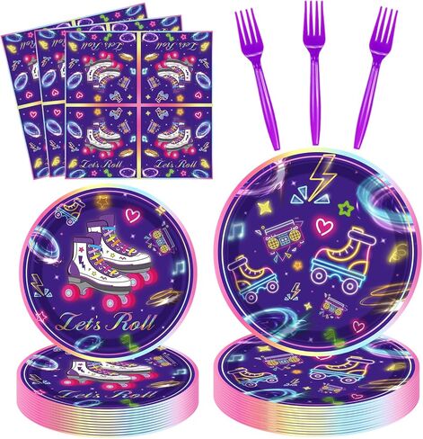 160 حزمة من لوازم حفلات التزلج على الجليد من Let's Roll لوازم أعياد الميلاد، مجموعة أدوات مائدة لحفلات التزلج على الجليد لتزيين حفلات التزلج تحت عنوان 40 قطعة in Kuwait