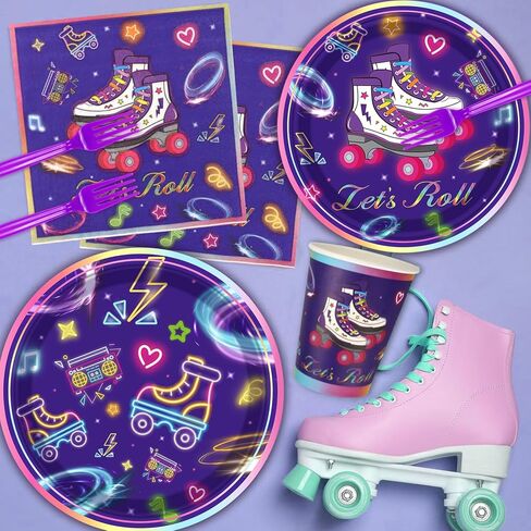160 حزمة من لوازم حفلات التزلج على الجليد من Let's Roll لوازم أعياد الميلاد، مجموعة أدوات مائدة لحفلات التزلج على الجليد لتزيين حفلات التزلج تحت عنوان 40 قطعة in Kuwait