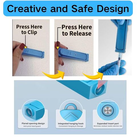 تخزين مقص الإبر لحقن الأنسولين، قاطع إبرة محمول متوافق مع إبر 28-32 جرام، ملحق مستلزمات مرضى السكري بحجم صغير للسفر (أزرق، عبوة واحدة) in Kuwait