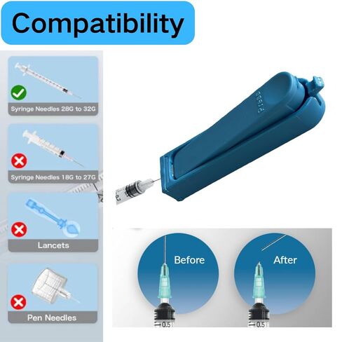 تخزين مقص الإبر لحقن الأنسولين، قاطع إبرة محمول متوافق مع إبر 28-32 جرام، ملحق مستلزمات مرضى السكري بحجم صغير للسفر (أزرق، عبوة واحدة) in Kuwait