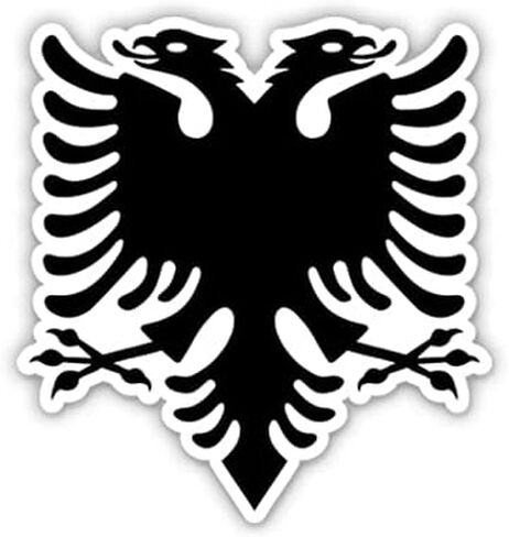 Squiddy Albanian Eagle Albania Pride - Vinyl Sticker Decal for Phone, Laptop, Water Bottle (3" Tall) in Saudi Arabia