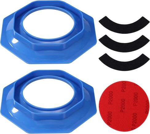 2pcs Bowling Sandpaper Holder, Universal Polishing Sanding Pad Stand with Sponge Sandpaper & Hook-and-Loop Fastener Surface Maintenance Clean Display Tool for Better Bowling Reaction in Saudi Arabia
