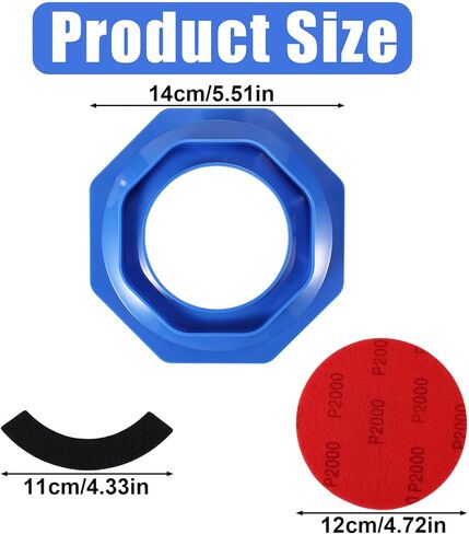 2pcs Bowling Sandpaper Holder, Universal Polishing Sanding Pad Stand with Sponge Sandpaper & Hook-and-Loop Fastener Surface Maintenance Clean Display Tool for Better Bowling Reaction in Saudi Arabia