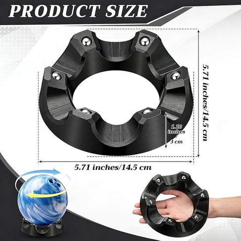 Bowling Ball Spinner Stand - 360°Smooth Rotating Ball Cup Holder,Balls Cleaner Rotation Cup Rotating Holder Ring,Universal Bowling Accessories for Optimal Performance,Cleaning & Polishing,Easy Grip in Saudi Arabia