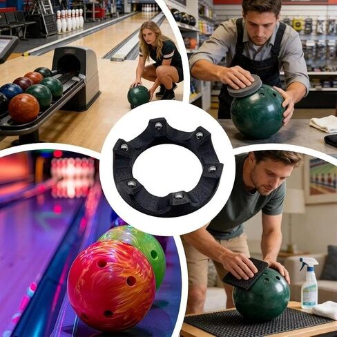 Bowling Ball Spinner Stand - 360°Smooth Rotating Ball Cup Holder,Balls Cleaner Rotation Cup Rotating Holder Ring,Universal Bowling Accessories for Optimal Performance,Cleaning & Polishing,Easy Grip in Saudi Arabia