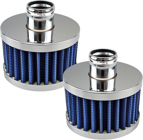 2Pcs Car Air Filter, Universal 23mm Air Intake Filter for Vehicles with 23mm Air Intake, High Flow Vent Valve Cover Breather Filter, Blue in Kuwait