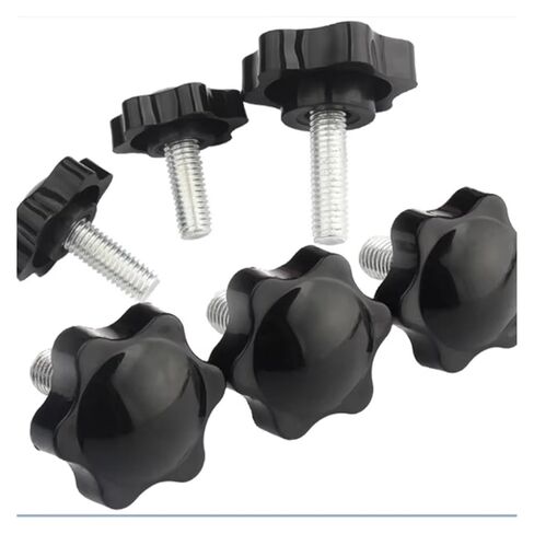 6/12Pcs M4x10mm Threaded Knurled Thumbscrew Carbon Steel Clamping Knobs Grip Thumb Screw Mounting Screws(6Pcs-Black 2) in Saudi Arabia