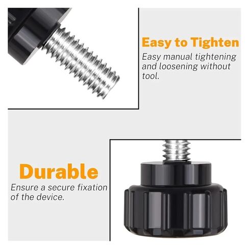 6/12Pcs M4x10mm Threaded Knurled Thumbscrew Carbon Steel Clamping Knobs Grip Thumb Screw Mounting Screws(6Pcs-Black 2) in Saudi Arabia