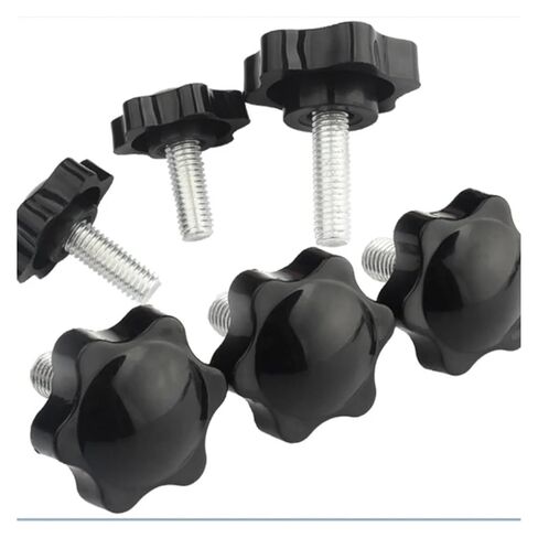 6/12 قطعة M4x10mm مسمار إبهامي مخرش من الكربون الصلب لقط المقابض قبضة الإبهام برغي تركيب مسامير (6 قطعة-أسود 2) in Saudi Arabia