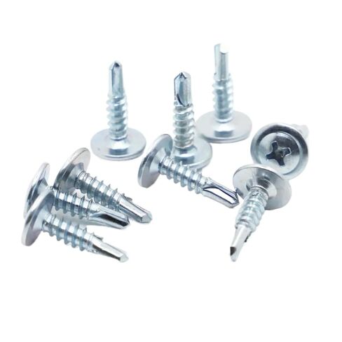 100PCS Zinc Plated Drilling Screws Large Flat Head Self Cross Drill Tail M4.2(13mm) in Saudi Arabia