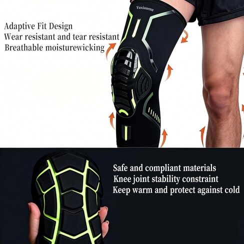 Basketball Knee Pads Compression Leg Sleeves,knee sleeves,for Basketball,Volleyball,Weightlifting All Sports protective equipment,black 2pcs-L in Saudi Arabia