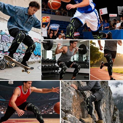 Basketball Knee Pads Compression Leg Sleeves,knee sleeves,for Basketball,Volleyball,Weightlifting All Sports protective equipment,black 2pcs-L in Saudi Arabia