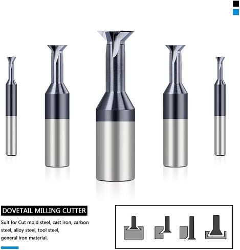 1 Pcs 45/60 Degree HSS Straight Shank Dovetail Slot Cutter End Mill CNC Bit 1.5-16mm T Slotting Milling Bit Dovetail Milling Cutter Carbide End Mill Groove Cutter in Kuwait