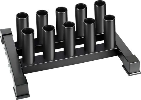 EVERYMATE Vertical Barbell Rack - Heavy-Duty Steel Organizer, Barbell Holder Floor Stand, Fits 2" Olympic Bars with Scratch-Resistant Inserts, Space-Saving for Home/Garage/Commercial Gym in Kuwait