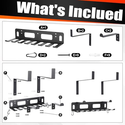 Novabright Gym Storage Rack Resistance Band Rack Multi Purpose Wall Mount for Home 8 Hook Wall Hanger Display with 4 Adjustable Hooks for Gym Equipment, Exercise Bands, Lifting Belts and Jump Ropes in Kuwait