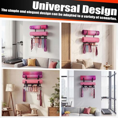 Novabright Gym Storage Rack Resistance Band Rack Multi Purpose Wall Mount for Home 8 Hook Wall Hanger Display with 4 Adjustable Hooks for Gym Equipment, Exercise Bands, Lifting Belts and Jump Ropes in Kuwait