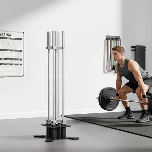 5-Slot Vertical Barbell Holder for 2-Inch Olympic Bars – Bar Storage Rack for Barbells, Curl Bars, Triceps & Hex Bars in Kuwait