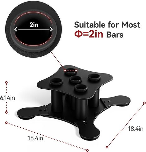 5-Slot Vertical Barbell Holder for 2-Inch Olympic Bars – Bar Storage Rack for Barbells, Curl Bars, Triceps & Hex Bars in Kuwait