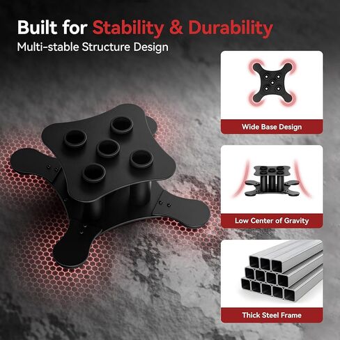 5-Slot Vertical Barbell Holder for 2-Inch Olympic Bars – Bar Storage Rack for Barbells, Curl Bars, Triceps & Hex Bars in Kuwait