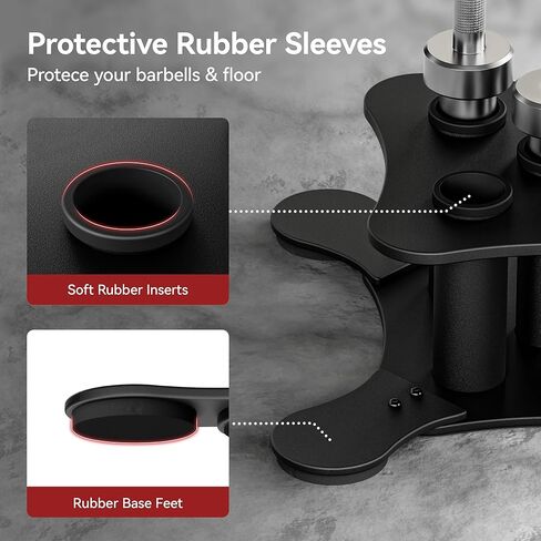 5-Slot Vertical Barbell Holder for 2-Inch Olympic Bars – Bar Storage Rack for Barbells, Curl Bars, Triceps & Hex Bars in Kuwait