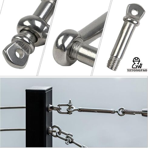 2 Pack 5/16 Inch 304 Stainless Steel Marine Grade Clevis Shackle, Anchor Shackle for Rigging, Traction Steel Wire, Chains Wirerope Lifting - Working Load Limit 1000 lbs (U) in Saudi Arabia