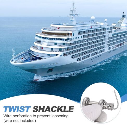 PATIKIL 316 Stainless Steel Twist Shackle 90 Degree 1/2" 12mm, Twisted Clevis with Screw Pin Marine Grade for Sailing Car Towing Outdoor Tents in Saudi Arabia