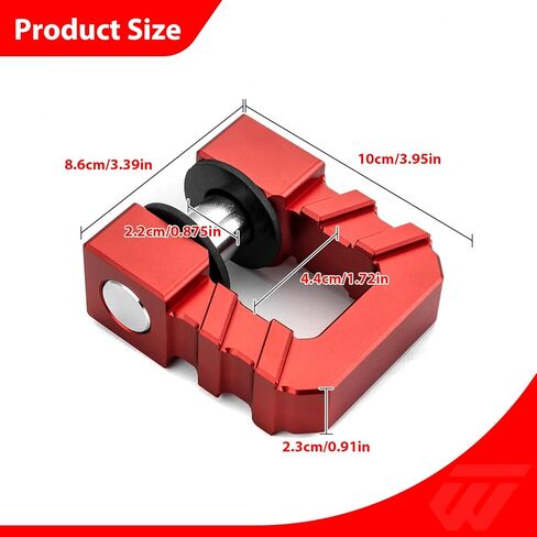 WeiSen 2 حزمة 3/4 "D تكبل حلقة مع قوة كسر 7/8 دبوس 68000 رطل متوافق مع ATV UTV SUV على الطرق الوعرة وسحب المركبات (7075 ألومنيوم، أحمر) in Kuwait