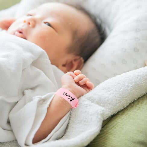 FRCOLOR 100pcs Newborn Id Bracelets Disposable PVC Hospital Wristbands for Infant Identification, Wristbands Waterproof Writable Baby ID Bands for Boys and Girls in Saudi Arabia