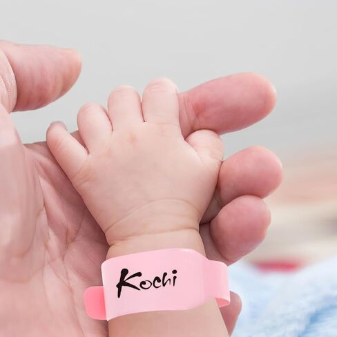 FRCOLOR 100pcs Newborn Id Bracelets Disposable PVC Hospital Wristbands for Infant Identification, Wristbands Waterproof Writable Baby ID Bands for Boys and Girls in Saudi Arabia