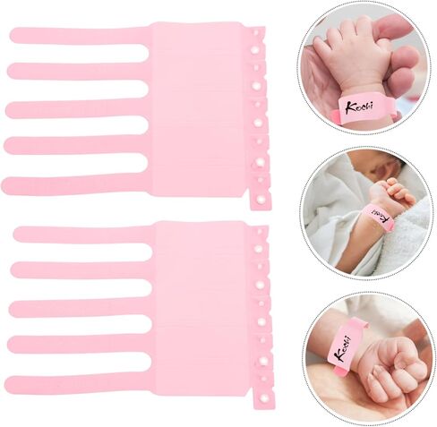 FRCOLOR 100pcs Newborn Id Bracelets Disposable PVC Hospital Wristbands for Infant Identification, Wristbands Waterproof Writable Baby ID Bands for Boys and Girls in Saudi Arabia