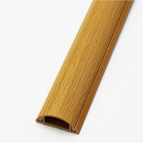 Floor Cable Cover,Semicircle Protector,Self-Adhesive Wire Hider,Wood Grain Color,1m Length, in Saudi Arabia
