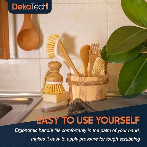 Premium Bamboo Dish Scrub Brush Eco-Friendly & Heavy-Duty Kitchen Cleaning Tool with Durable Natural Bristles, Ergonomic Wooden Handle for Effortless Dishwashing & Surface Scrubbing in Kuwait